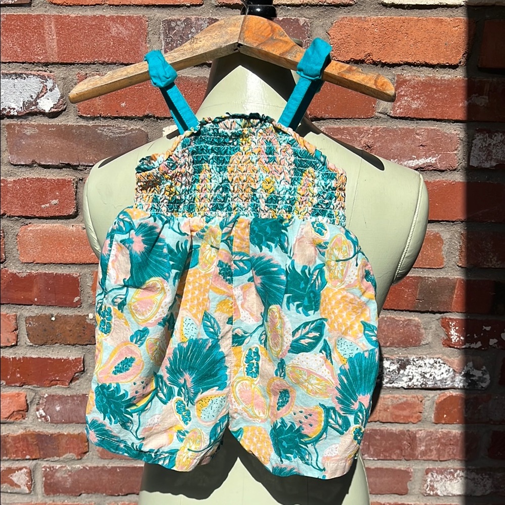 Tommy Bahama Tropical Print Smocked Romper size 12M